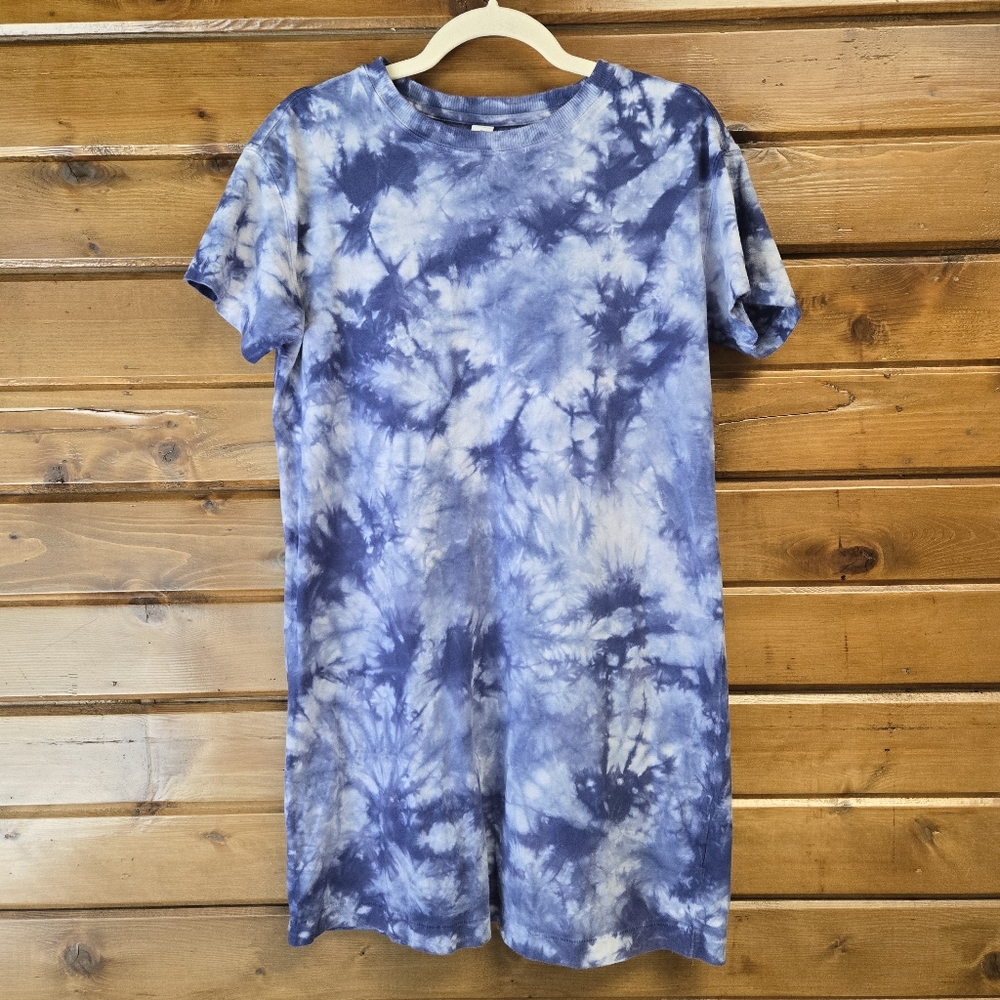 Old Navy T-Shirt Dress Crew Neck Short Sleeve Tie-Dye Blue Size XS